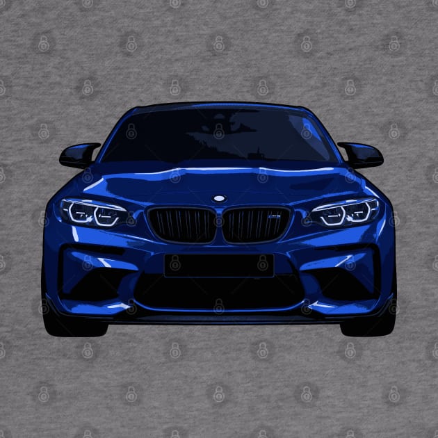 Blue BMW M2 Illustration by KAM Std